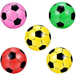 ABOOFAN 5 pelotas de fútbol de playa, inflables, bolas de colores, bolas de juegos de fútbol, deportes, juguetes para piscina, fiesta de cumpleaños (color al azar)
