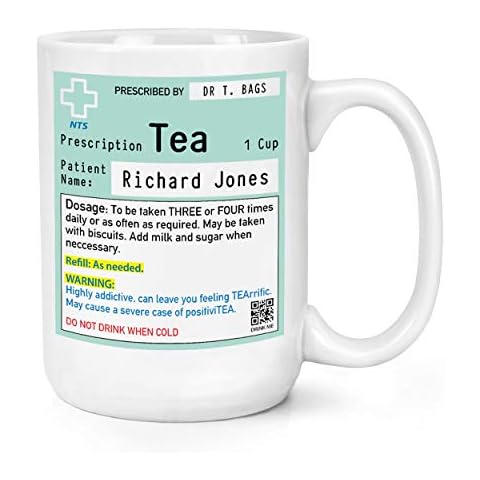 Gift Base Personalised Name Tea Prescription 15oz Large Mug Cup Cover