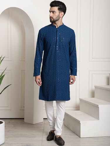 Image of SOJANYA (Since 1958 Men's Cotton Seqence Kurta & Pyjama with Nehrujacket