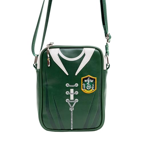 The Wizarding World of Harry Potter Vegan Leather Crossbody Bag with Adjustable Straps, Hogwarts Slytherin Quidditch Uniform Green4