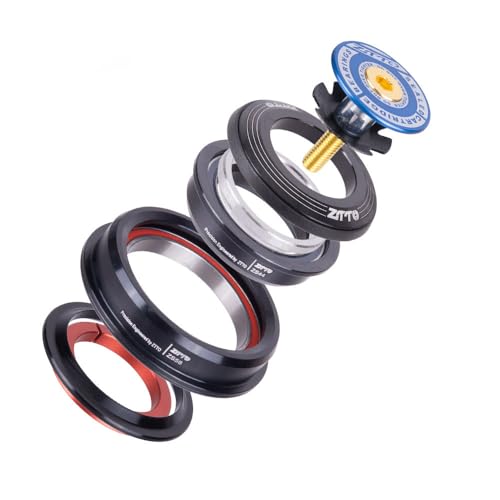 ZTTO Bike Headset, 44mm 56mm MTB Threadless Sealed Bearing 45 Degree ZS44 ZS56 Tapered Straight Fork Steerer, 4456ST (Blue)