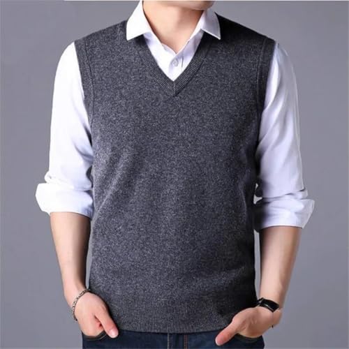 Men's Spring Knit Sweater Vest Sleeveless V-Neck Pullover Casual Streetwear Basic Tank Tops2