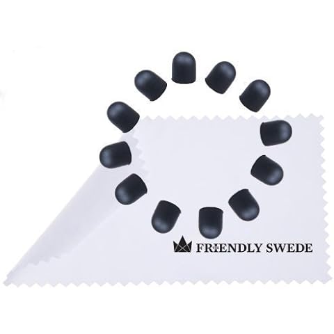 The Friendly Swede Replacement Tips for The Friendly Swede Stylus Pen 5.5" with Replaceable Thin-Tip, iPad Pointer Rubber Tip Stylus Tips, Fine Tip Stylus Replacement Tips - 12 Pieces Stylus Pen Tips Cover