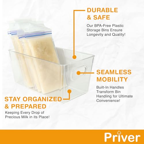 image for Priver - Breast Milk Freezer Storage Containers, 4 pack - Breastfeedin