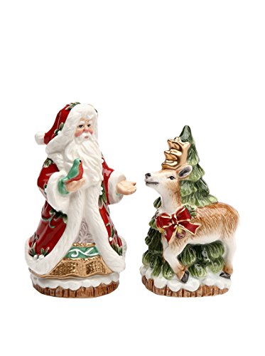 Cosmos Gifts Victorian Harvest Santa and Reindeer Salt and Pepper Set - //coolthings.us