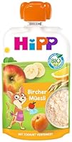 HiPP Bio Quetschie Bircher Müesli - Kathie Katze (6 x 100g), ab 1 Jahr, Früchte mit Vollkorn & Joghurt, ohne Zuckerzusatz, in bester Bio-Qualität
