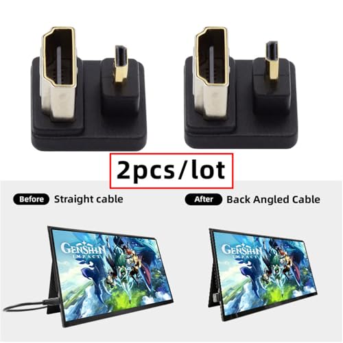 Adaptador HDMI Micro HDMI 2 piezas ángulo 360 grados miniatura 5