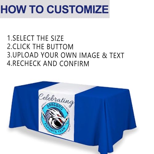 Millum MU8008 Custom Table Runner With Business Logo, Personalized Tablecloth Flag Printed Name Design Text thumb #4