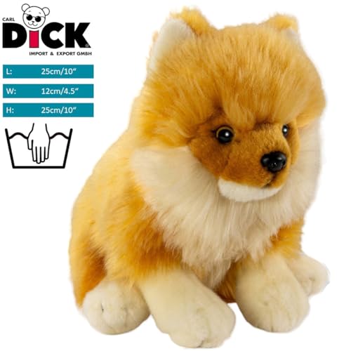 Carl Dick Zwergspitz, Pomeranian Hund sitzend, Hund, Plüschtier, Kuscheltier, ca. 25cm 3557