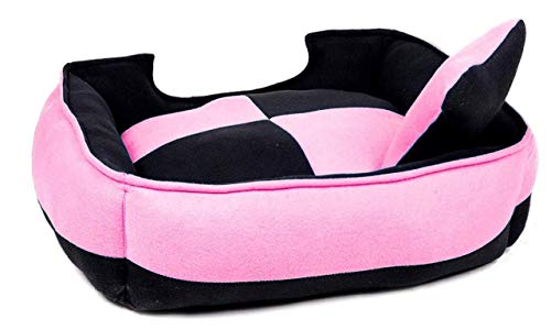 Image of Petslover Ultra Soft Fleece Fabric Polyester Filled Sofa Reversible Dog /Cat Beds, Pink & Black (Export Quality) - XXL
