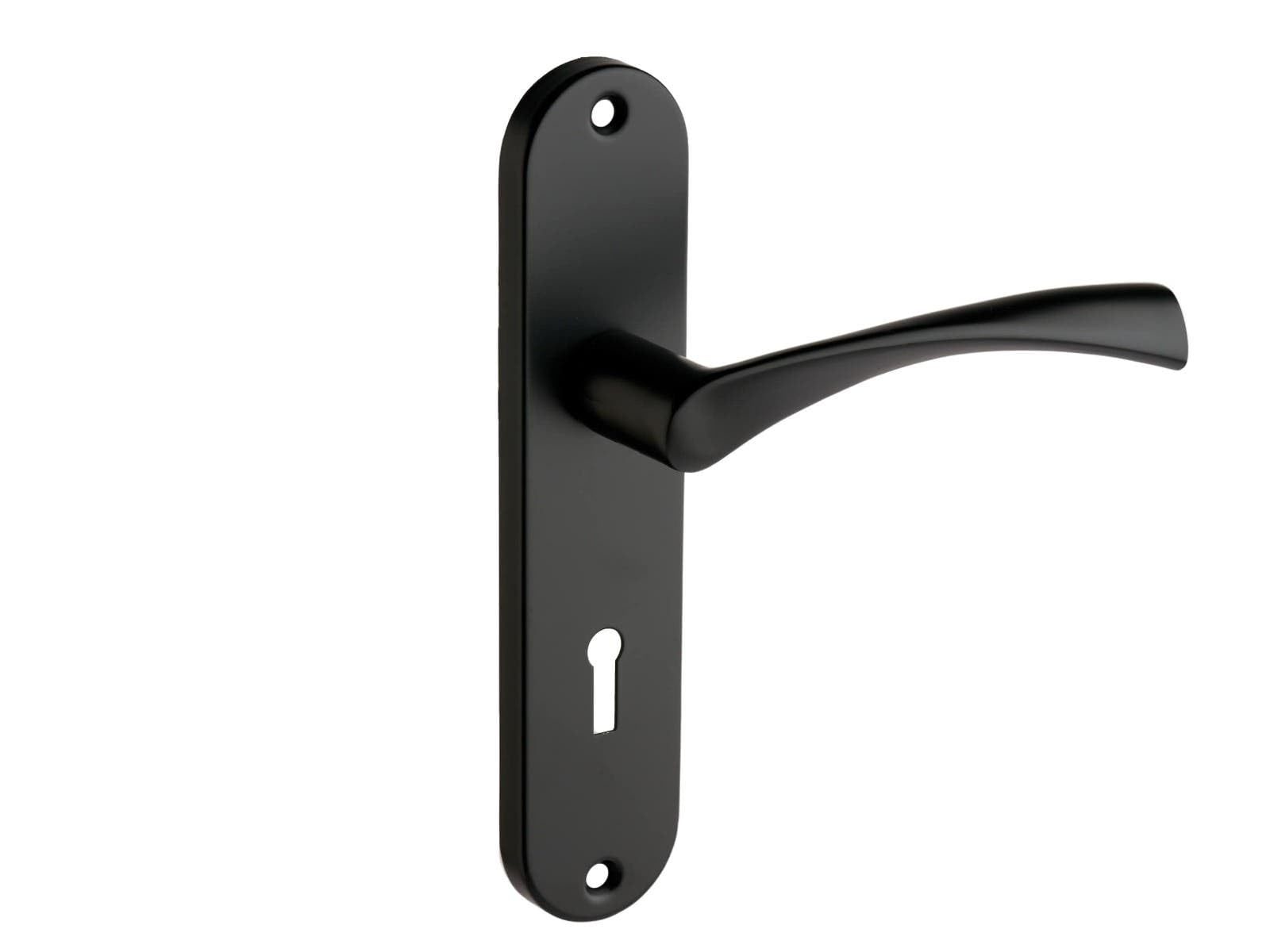 Designer Levers - Marvel Lever Lock Matt Black, Key Lock