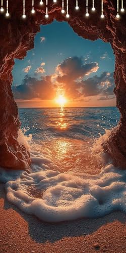 数字油絵 日没 ペイントバイナンバー 穴 DIY 数字でペイント手芸キッ 子供または大人用 初心者向け ブラシとアクリル絵の具付き フレームなし paint by numbers 90X120cm ホーム ハロウィン 飾り 女性へのギフト P0-201