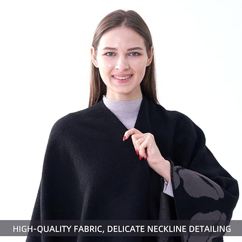 Women's Winter Poncho Shawl Wrap - Open Front Ponchos for Women for fall winter, Gift for women3