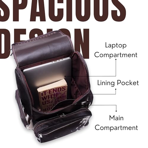Cowhide Real Leather Backpack with Laptop Compartment – Travel Backpack, Western Diaper Bag For Women (Brown Jhalar)4