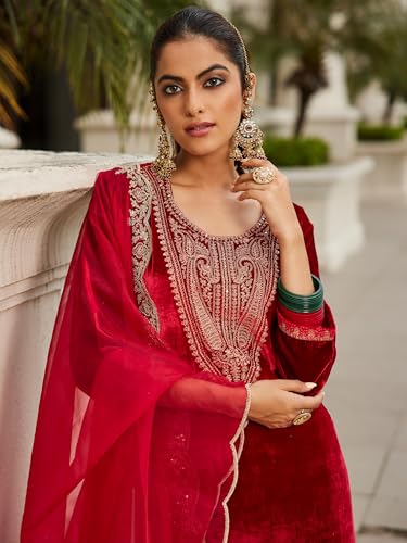 Image of INDO ERA Womens Straight Kurta & Pant With Dupatta Set