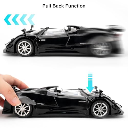 Modelo de Carro a Escala 1:24 Pagani Zonta Negro miniatura 2