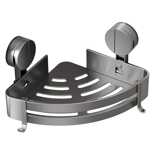 Organizador de Ducha en Esquina con Fuerte Sistema de Ventosas, Estantería Triangular Impermeable sin Taladros para Almacenamiento en Baño, Soporte de Jabón de Pared para Champús y Accesorios