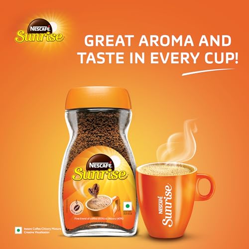 Image of Sunrise Instant Coffee Powder Bag by Nescafe | Rich Aroma for the perfect start to your day | Coffee Chicory-Mix | 90 grams stabilo (Pack of 3)