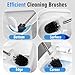 Ceramic Toilet Brush & Holder Set - Freestanding Deep-Cleaning Toilet Bowl Cleaner Brush, Stainless Steel Handle, Small & Sturdy for Storage, Easy to Clean, Non-Scratching