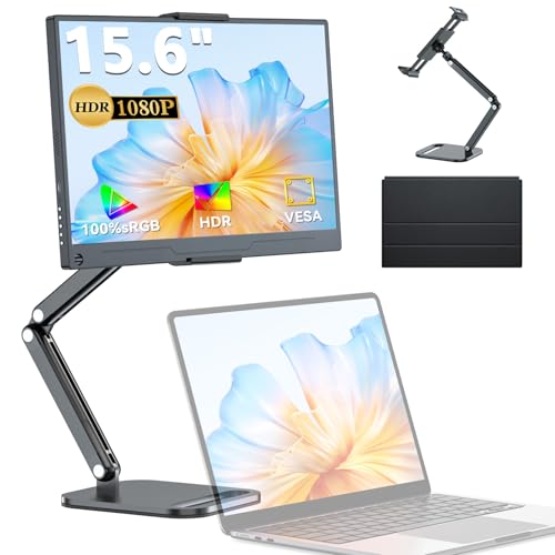 モバイルモニター 15.6インチ UPERFECT モバイルディスプレイ 卓上スタンド付き 1920*1080 100%広色域 HDR ゲーミングモニター ポータブルモニター IPS液晶パネル ブルーカット 薄型 軽量持ち運び ペンホールスタンド VESA 保護カバー USBType-C 標準HDMI スピーカー内蔵 Switch/PS3/PS4/PS5/Xbox/PC/スマホ/Macなど対応のサムネイル