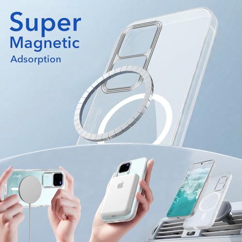Image of Jkobi Lifetime Anti-Yellow MagSafe Compatible Clear Back Cover Case for Vivo V30 | Vivo V30 Pro 5G (Sleek Hard Crystal | Shockproof and Camera Protection)