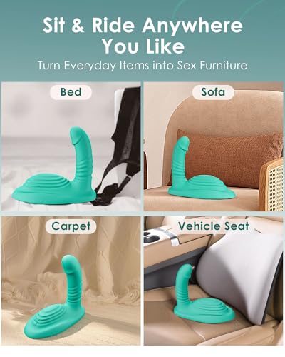 Image of Riding Grinding Thrusting Dildo Vibrator - Remote Control Sex Grinders with 9 Thrusts & Vibrations for Clit Perineum G Spot Stimulation, Women Female Couples Sex Toys Adult Toys & Games Dildos