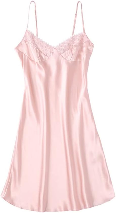 Sling Pajama Dress With Chest Pad Silk Spring And Autumn Thin Home Clothing