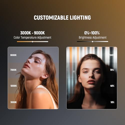 Image of NEEWER Entry Level Version Magnetic LED Camera Light, 96 LEDs Bi Color Small Clip On Panel Light, 2000mAh 3000K-9000K CRI80+, 3 Cold Shoes 1 /4 inch Thread for Tripod, Video Recording Selfie Lighting, N96