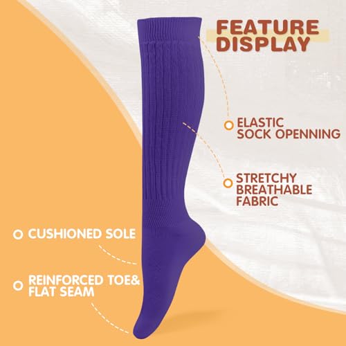 Image of Buauty Slouch Socks for Women, Soft Extra Long Chunky Scrunch Knee High Sock Winter Knit Slouchy Socks Leg Warmmers