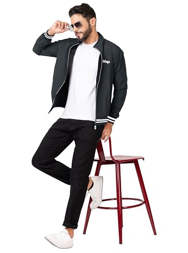 Image of FTX Men Solid Full Sleeve Grey Color Regular Fit Windcheater Casual Jacket