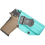 Amberide M&P Shield EZ/Equalizer IWB Holster, Kydex-Boltaron Inside Waistband Fit S&W Shield EZ & Equalizer 9mm, Quick Draw, Secure Retention, 0–30° Cant