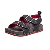 Rugged Bear Toddler Boy's Sandals - Strappy Sandals with Buckles, Size 8 Toddler, Grey/Red