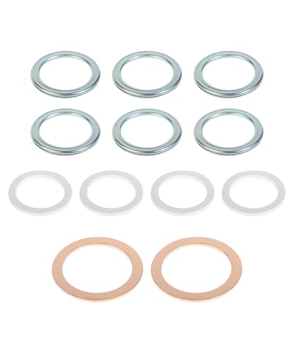 PAIYUE 12PCS Differential Gasket,Car Accessories,Differential and Transmission/Transfer Case Drain Plug Crush Washers Kit,Replacement for OEM Number 9043024003,1215710010,90430A0003