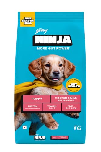 Image of Puppy Dry Dog Food, 8 KG, Chicken & Milk, Gut Health Formula | Powered by Pre & Probiotics, Polyphenols & 37 Essential Nutrients For Growth & Immunity, Complete Nutrition