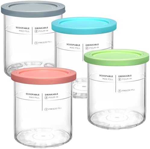 Replacement for Creami Deluxe Pints and Lids 4 Pack,Compatible wi...