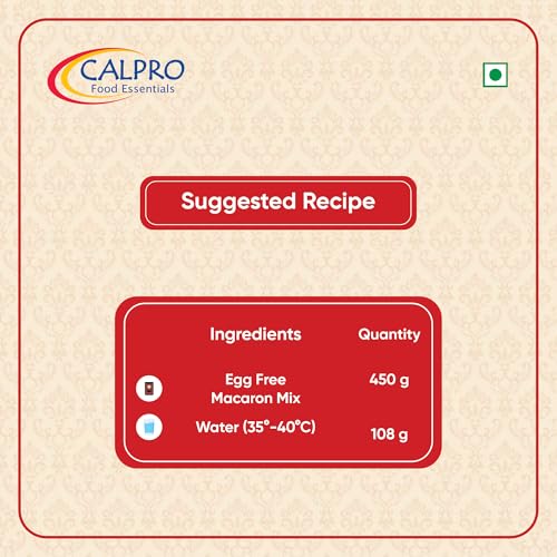 Image of Calpro Egg-Free Macaron Mix - 450G French Macarons, Made with Whey Protein Milk Solid & California Almond Powder, Taste Of Almonds! 100% Vegetarian! Chewy-And-Crusty !Quick and Easy bake