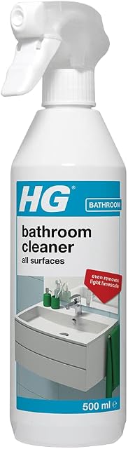 HG Bathroom Cleaner All Surfaces, Shower & Washbasin Spray for Everyday Use, Cleans Sinks, Shower Cubicles & Tiles Walls, Classic - 500ml Spray (147050106)