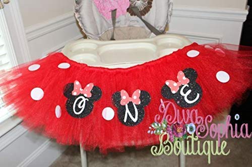 Red Minnie Mouse High Chair Tutu 