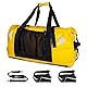 AFISHTOUR 65L wasserdichte Duffelbag für Damen und Herren – Große Motorrad-Reisetasche mit Gurten für den Rücksitz – Rollverschluss-Drybag für Kajak, Rafting, Bootfahren, Schwimmen, Strand (Gelb)