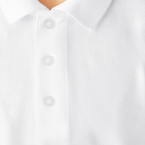 Dickies Big Boys' Short Sleeve Pique Polo Shirt, White, Medium (10/12) - image 6