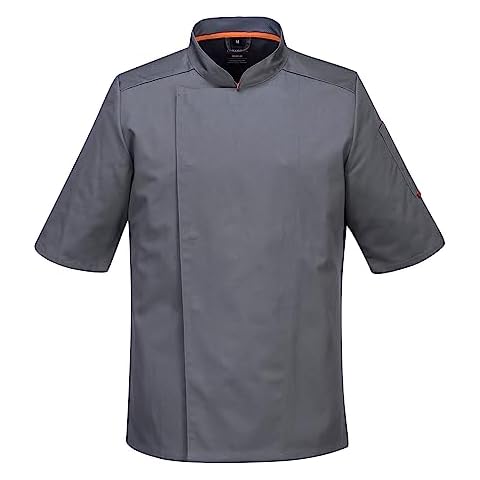Portwest C738 Slim Fit Chef Jacket Slate Grey Cover