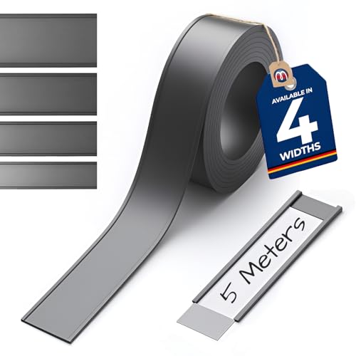 Perfiles magnéticos para estanterías o superfícies metálicas - Perfiles C/Etiquetas magnéticas ancho 40 mm - que se vende por 5m rollo