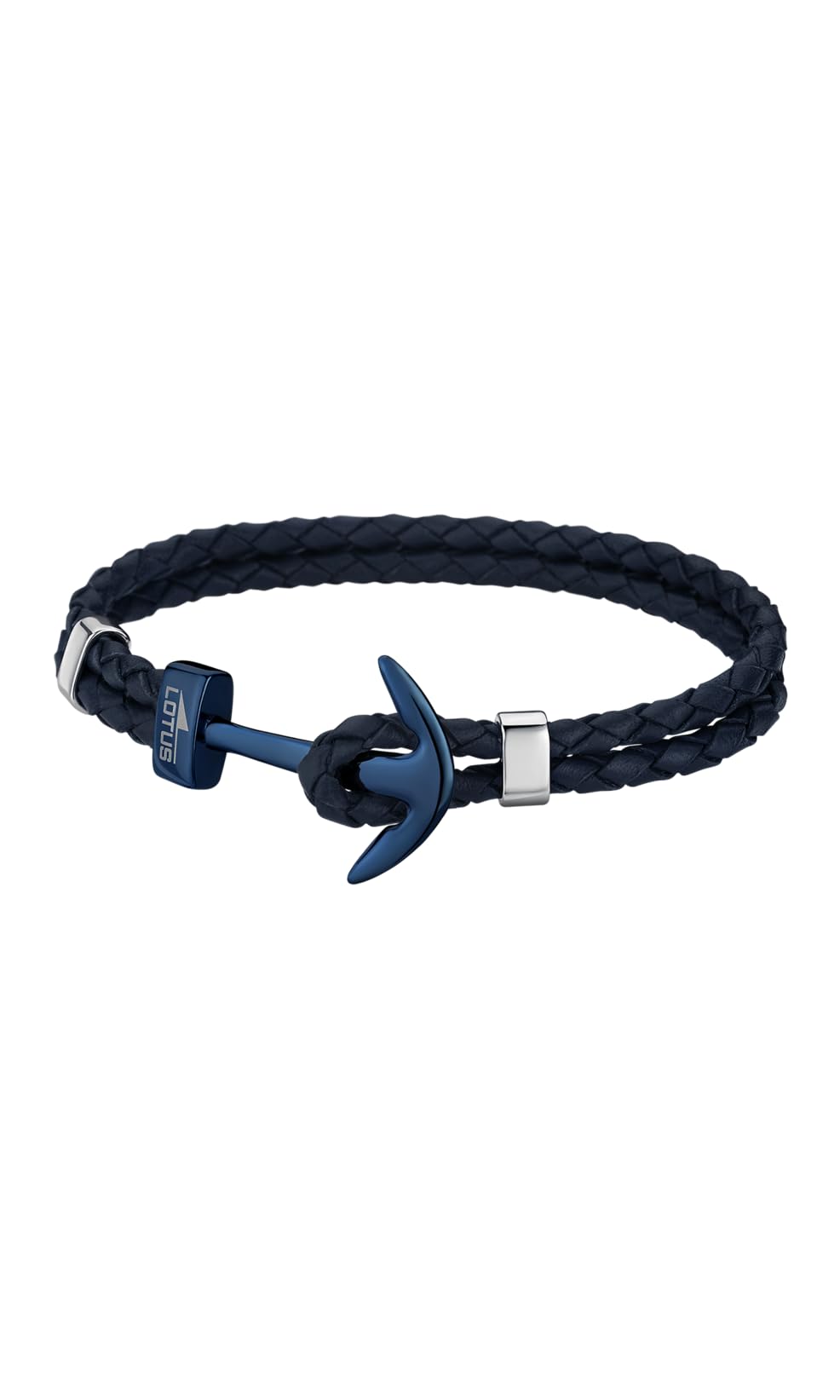 LOTUS STYLE LS1832-2/A - Pulsera Hombre Cuero y Acero - Ancla Azul