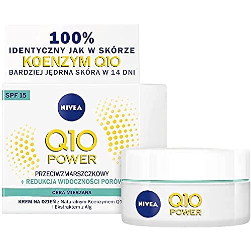 NIVEA Q10 Power Crema hidratante antiarrugas de día para pieles mixtas, 50 ml