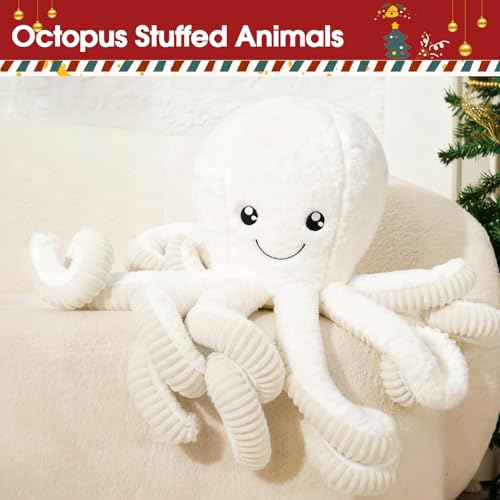 Image of DENTRUN Octopus Plush Toy, Cute Stuffed Animal in 5 Colors 4 Sizes for Gift | 7 /16 /24 /32 inch sizes, 5 vibrant colors, soft plush sea animal, giant gift for all ages, birthday /Xmas /Halloween