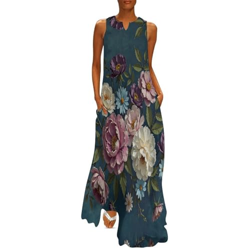 Robe longue fleurs Rococo grande taille dissimulant les formes avec coupe trapèze col V