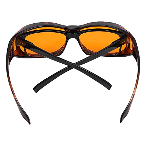 Image of Eyekepper 100% Blue Reduction,Fitover Anti-Blue Blocking Computer Glasses with Extra Amber Lenses for Women, Tortoise