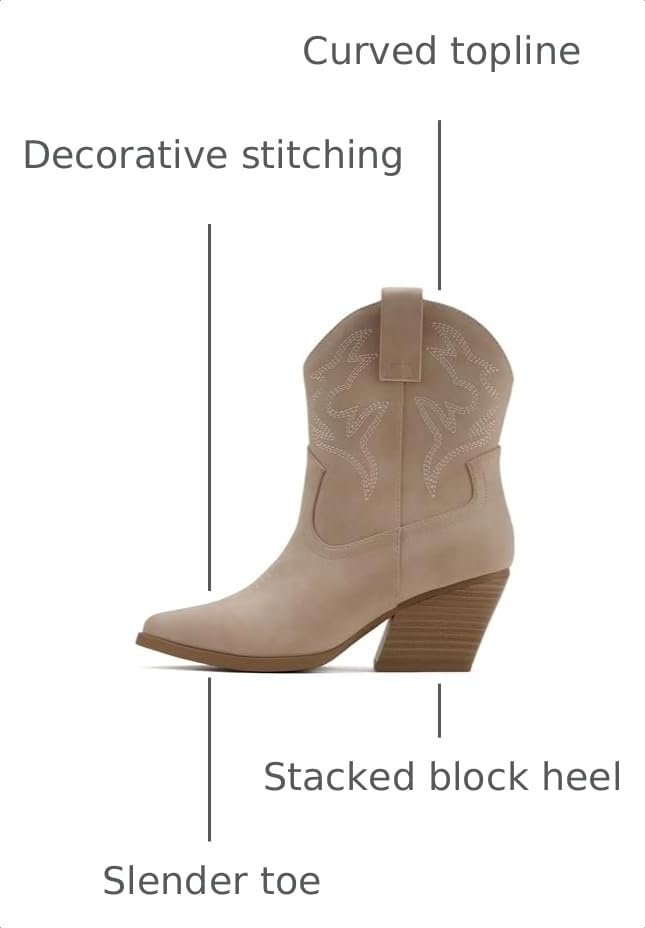 Image of Soda inchBLAZING inch ~ Women Western Bootie Pointe Toe with Low Heel (Wide Fit Available)