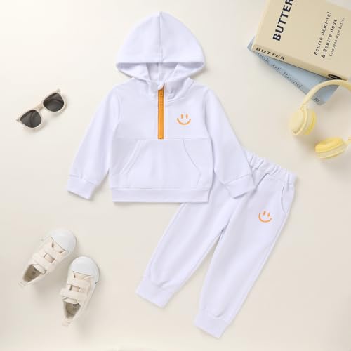 Image of YOUNGER STAR Toddler Baby Boy Girl Clothes Fall Winter Outfits Long Sleeve Hoodie Sweatshirt Sweat Pants Cotton Sweatsuits