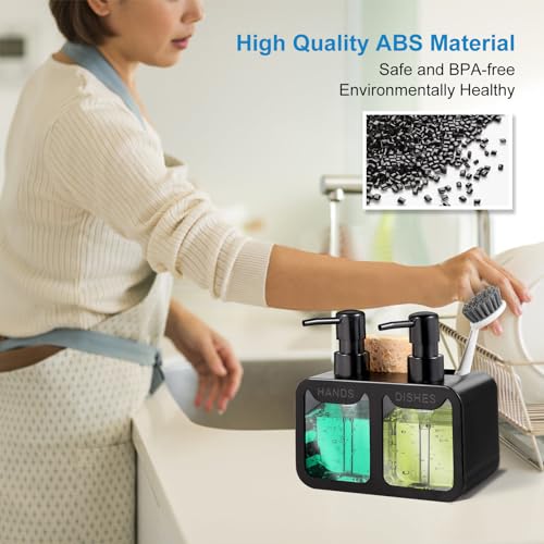 image for Eavida Kitchen Soap Dispenser Set, with Hand and Dish Soap, Sponge Cad